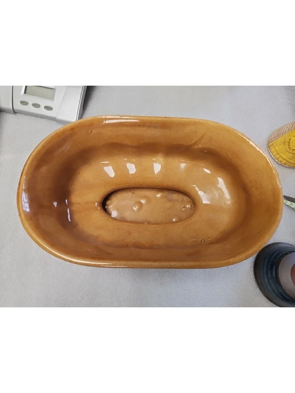 Vintage Rustic Haeger Footed Pottery Planterwith Earth Tones Made In The USA!